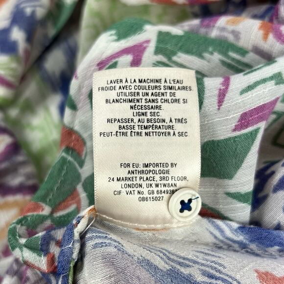 Maeve Brynna Ikat Boho Printed Dolman Sleeve Button Down Top - Picture 6 of 6